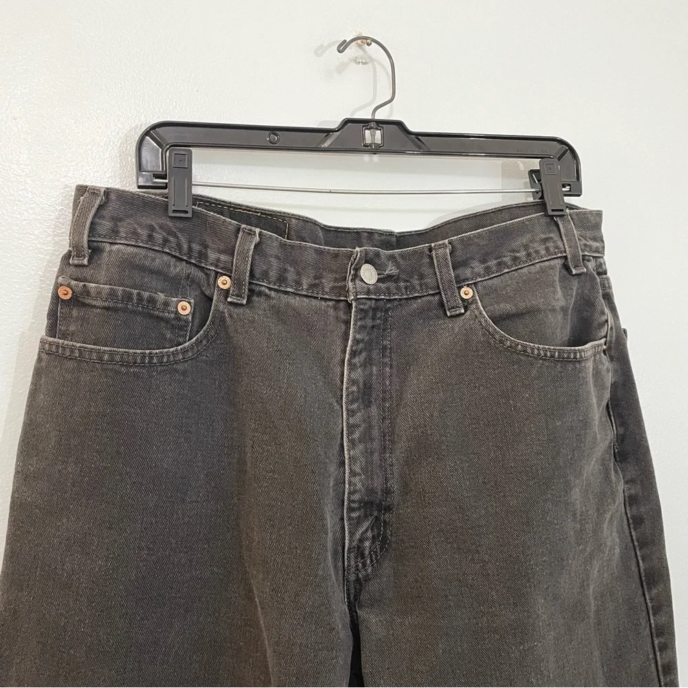 Vintage Men's Levi's 550 Black Relaxed Fit Zip Fly Jeans Work Cotton 90s 36 x 32